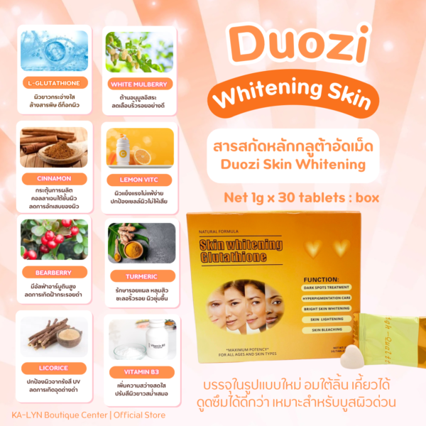 🇰🇷พร้อมส่งในไทยจำกัด🇹🇭 DUOZI กลูต้าอัดเม็ด อาหารผิว อมใต้ลิ้น,เคี้ยวได้ ดูดซึมไว ลดเม็ดสีดูแลฝ้ากระจุดด่าง ชะลอวัย ชุ่มชื้น ล็อตส่งออกแคนาดา Skin Whitening Glutathione Tablets - Image 3