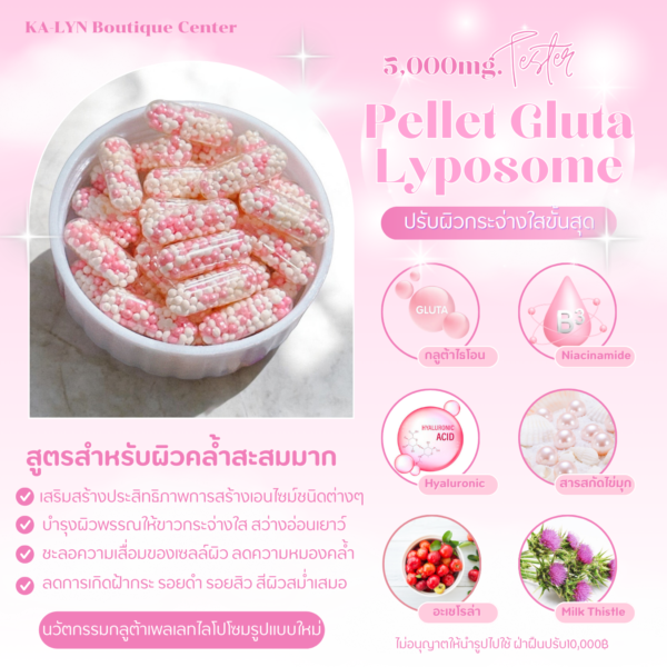 🧬สกินบูสเตอร์ 🇺🇸 อาหารผิวไลโปโซมเพลเลท กลูต้าไข่มุกเบอร์รี่ไฮยา 5,000mg. ZetriaสูตรDUO สารสกัดจากอเมริกา ฝ้ากระรอย ขาวใส - Image 4